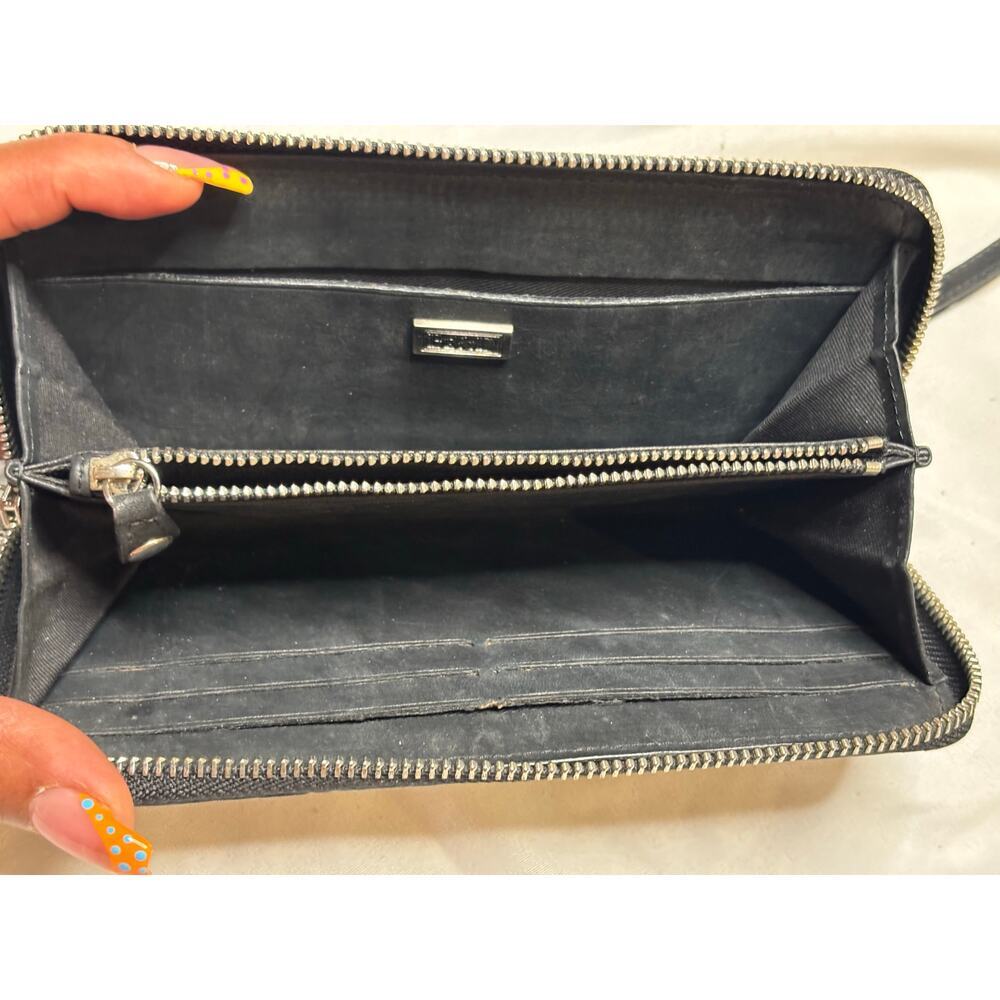 Be&D Studded Python Embossed Zip Around Wristlet Wallet - Picture 8 of 9